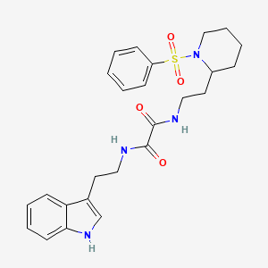 N1-(2-(1H-indol-3-yl)ethyl)-N2-(2-(1-(phenylsulfonyl)piperidin-2-yl)ethyl)oxalamide