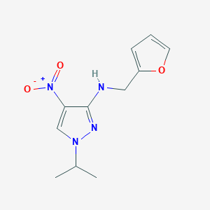 molecular formula C11H14N4O3 B2622399 N-(Furan-2-ylmethyl)-4-nitro-1-propan-2-ylpyrazol-3-amine CAS No. 1429417-65-1