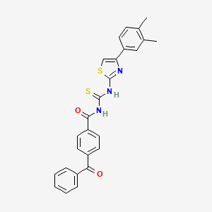 4-benzoyl-N-((4-(3,4-dimethylphenyl)thiazol-2-yl)carbamothioyl)benzamide