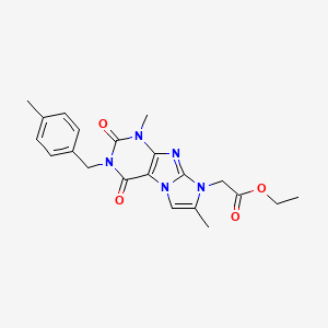ethyl 2-(1,7-dimethyl-3-(4-methylbenzyl)-2,4-dioxo-3,4-dihydro-1H-imidazo[2,1-f]purin-8(2H)-yl)acetate