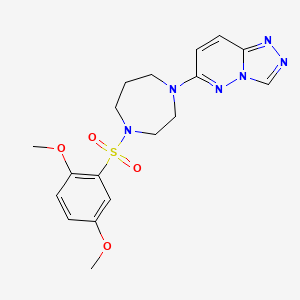 molecular formula C18H22N6O4S B2622408 6-[4-(2,5-Dimethoxyphenyl)sulfonyl-1,4-diazepan-1-yl]-[1,2,4]triazolo[4,3-b]pyridazine CAS No. 2379977-97-4