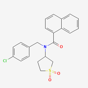 molecular formula C22H20ClNO3S B2622416 N-(4-chlorobenzyl)-N-(1,1-dioxidotetrahydrothiophen-3-yl)-1-naphthamide CAS No. 577694-34-9