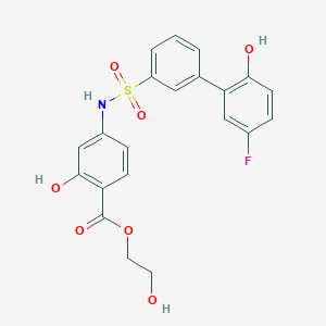 molecular formula C21H18FNO7S B2622436 KAN0438757 