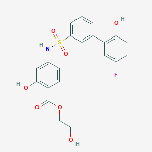 2-Hydroxyethyl 4-[[3-(5-fluoro-2-hydroxyphenyl)phenyl]sulfonylamino]-2-hydroxybenzoate