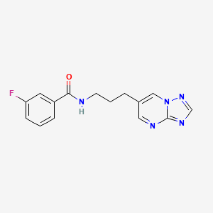 N-(3-([1,2,4]triazolo[1,5-a]pyrimidin-6-yl)propyl)-3-fluorobenzamide