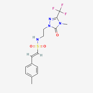 (E)-N-(2-(4-methyl-5-oxo-3-(trifluoromethyl)-4,5-dihydro-1H-1,2,4-triazol-1-yl)ethyl)-2-(p-tolyl)ethenesulfonamide