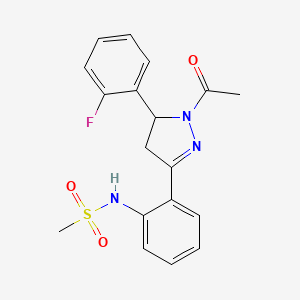 N-{2-[1-acetyl-5-(2-fluorophenyl)-4,5-dihydro-1H-pyrazol-3-yl]phenyl}methanesulfonamide