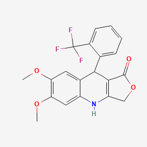 molecular formula C20H16F3NO4 B2622463 6,7-dimethoxy-9-[2-(trifluoromethyl)phenyl]-4,9-dihydrofuro[3,4-b]quinolin-1(3H)-one CAS No. 900014-91-7