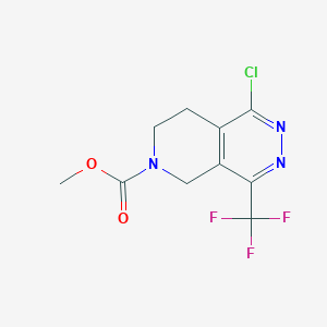 molecular formula C10H9ClF3N3O2 B2622471 Methyl 1-chloro-4-(trifluoromethyl)-7,8-dihydro-5H-pyrido[3,4-d]pyridazine-6-carboxylate CAS No. 2361636-44-2