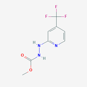 molecular formula C8H8F3N3O2 B2622483 methyl 2-[4-(trifluoromethyl)pyridin-2-yl]hydrazine-1-carboxylate CAS No. 883010-83-1