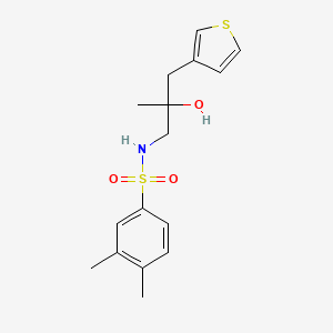 molecular formula C16H21NO3S2 B2622484 N-{2-hydroxy-2-[(thiophen-3-yl)methyl]propyl}-3,4-dimethylbenzene-1-sulfonamide CAS No. 2097893-15-5