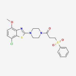 1-(4-(7-Chloro-4-methoxybenzo[d]thiazol-2-yl)piperazin-1-yl)-3-(phenylsulfonyl)propan-1-one