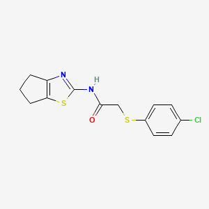 2-((4-chlorophenyl)thio)-N-(5,6-dihydro-4H-cyclopenta[d]thiazol-2-yl)acetamide