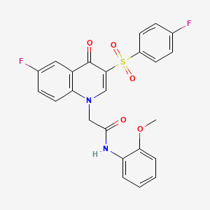 2-[6-fluoro-3-(4-fluorophenyl)sulfonyl-4-oxoquinolin-1-yl]-N-(2-methoxyphenyl)acetamide
