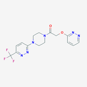 2-Pyridazin-3-yloxy-1-[4-[6-(trifluoromethyl)pyridazin-3-yl]piperazin-1-yl]ethanone
