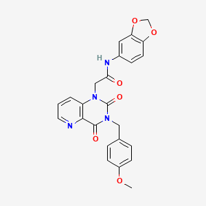 molecular formula C24H20N4O6 B2622513 N-(2H-1,3-benzodioxol-5-yl)-2-{3-[(4-methoxyphenyl)methyl]-2,4-dioxo-1H,2H,3H,4H-pyrido[3,2-d]pyrimidin-1-yl}acetamide CAS No. 923122-43-4