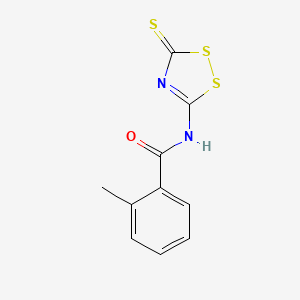 2-methyl-N-(3-thioxo-3H-1,2,4-dithiazol-5-yl)benzenecarboxamide