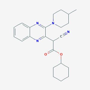 Cyclohexyl 2-cyano-2-[3-(4-methylpiperidin-1-yl)quinoxalin-2-yl]acetate