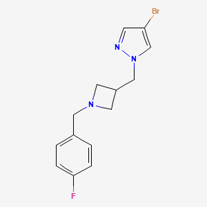 4-bromo-1-({1-[(4-fluorophenyl)methyl]azetidin-3-yl}methyl)-1H-pyrazole