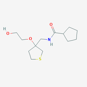 N-((3-(2-hydroxyethoxy)tetrahydrothiophen-3-yl)methyl)cyclopentanecarboxamide