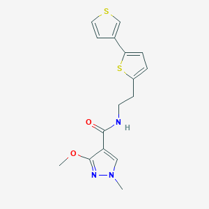 molecular formula C16H17N3O2S2 B2622580 N-(2-([2,3'-bithiophen]-5-yl)ethyl)-3-methoxy-1-methyl-1H-pyrazole-4-carboxamide CAS No. 2034253-61-5