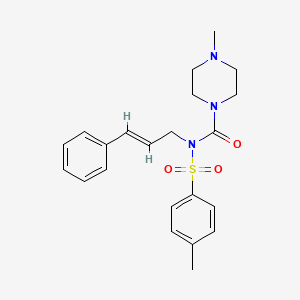 molecular formula C22H27N3O3S B2622583 N-cinnamyl-4-methyl-N-tosylpiperazine-1-carboxamide CAS No. 899948-93-7