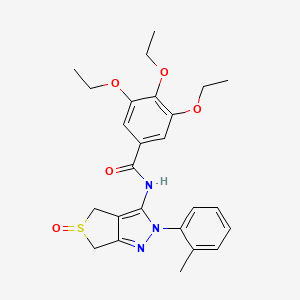 3,4,5-triethoxy-N-(5-oxido-2-(o-tolyl)-4,6-dihydro-2H-thieno[3,4-c]pyrazol-3-yl)benzamide