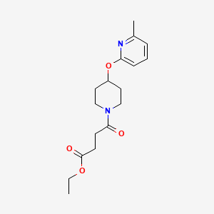 molecular formula C17H24N2O4 B2622589 Ethyl 4-(4-((6-methylpyridin-2-yl)oxy)piperidin-1-yl)-4-oxobutanoate CAS No. 1797857-45-4
