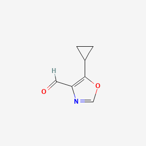 molecular formula C7H7NO2 B2622605 5-Cyclopropyl-1,3-oxazole-4-carbaldehyde CAS No. 1490022-33-7