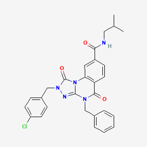 molecular formula C28H26ClN5O3 B2622607 4-benzyl-2-(4-chlorobenzyl)-N-isobutyl-1,5-dioxo-1,2,4,5-tetrahydro-[1,2,4]triazolo[4,3-a]quinazoline-8-carboxamide CAS No. 1242993-17-4