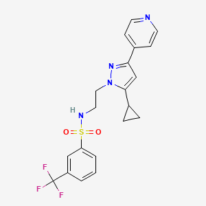 molecular formula C20H19F3N4O2S B2622637 N-(2-(5-cyclopropyl-3-(pyridin-4-yl)-1H-pyrazol-1-yl)ethyl)-3-(trifluoromethyl)benzenesulfonamide CAS No. 1797716-93-8