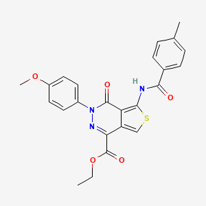 molecular formula C24H21N3O5S B2622701 Ethyl 3-(4-methoxyphenyl)-5-(4-methylbenzamido)-4-oxo-3,4-dihydrothieno[3,4-d]pyridazine-1-carboxylate CAS No. 851951-76-3