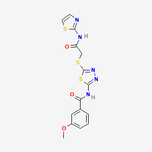 3-methoxy-N-(5-((2-oxo-2-(thiazol-2-ylamino)ethyl)thio)-1,3,4-thiadiazol-2-yl)benzamide