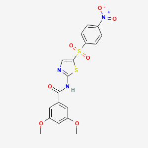 3,5-dimethoxy-N-(5-((4-nitrophenyl)sulfonyl)thiazol-2-yl)benzamide