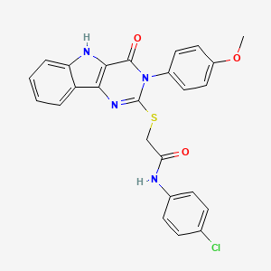 N-(4-chlorophenyl)-2-((3-(4-methoxyphenyl)-4-oxo-4,5-dihydro-3H-pyrimido[5,4-b]indol-2-yl)thio)acetamide
