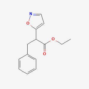 molecular formula C14H15NO3 B2622749 Ethyl 2-(1,2-oxazol-5-yl)-3-phenylpropanoate CAS No. 477869-99-1