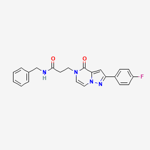 molecular formula C22H19FN4O2 B2622758 N-benzyl-3-[2-(4-fluorophenyl)-4-oxopyrazolo[1,5-a]pyrazin-5(4H)-yl]propanamide CAS No. 1326822-53-0