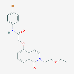 molecular formula C21H21BrN2O4 B2622771 N-(4-bromophenyl)-2-((2-(2-ethoxyethyl)-1-oxo-1,2-dihydroisoquinolin-5-yl)oxy)acetamide CAS No. 898457-54-0
