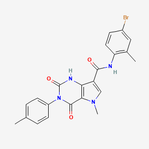 molecular formula C22H19BrN4O3 B2622780 N-(4-bromo-2-methylphenyl)-5-methyl-3-(4-methylphenyl)-2,4-dioxo-1H,2H,3H,4H,5H-pyrrolo[3,2-d]pyrimidine-7-carboxamide CAS No. 921535-64-0