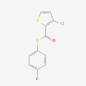 molecular formula C11H6ClFOS2 B262283 S-(4-fluorophenyl) 3-chloro-2-thiophenecarbothioate 