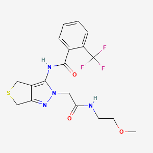 N-(2-(2-((2-methoxyethyl)amino)-2-oxoethyl)-4,6-dihydro-2H-thieno[3,4-c]pyrazol-3-yl)-2-(trifluoromethyl)benzamide
