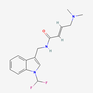 (E)-N-[[1-(Difluoromethyl)indol-3-yl]methyl]-4-(dimethylamino)but-2-enamide