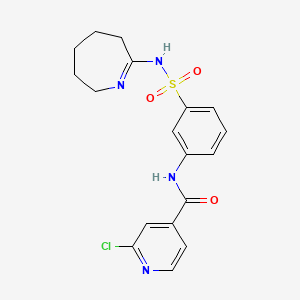 2-chloro-N-[3-(3,4,5,6-tetrahydro-2H-azepin-7-ylsulfamoyl)phenyl]pyridine-4-carboxamide