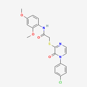 2-((4-(4-chlorophenyl)-3-oxo-3,4-dihydropyrazin-2-yl)thio)-N-(2,4-dimethoxyphenyl)acetamide
