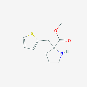 molecular formula C11H15NO2S B2622890 Methyl 2-(thiophen-2-ylmethyl)pyrrolidine-2-carboxylate CAS No. 1894632-07-5