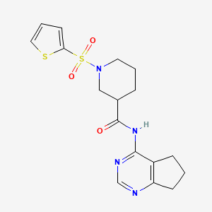 molecular formula C17H20N4O3S2 B2622914 N-{5H,6H,7H-cyclopenta[d]pyrimidin-4-yl}-1-(thiophene-2-sulfonyl)piperidine-3-carboxamide CAS No. 946202-27-3