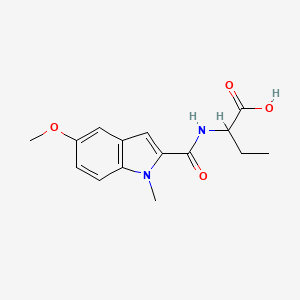 molecular formula C15H18N2O4 B2622923 2-{[(5-methoxy-1-methyl-1H-indol-2-yl)carbonyl]amino}butanoic acid CAS No. 1219193-43-7