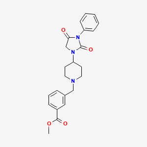 molecular formula C23H25N3O4 B2622950 Methyl 3-((4-(2,4-dioxo-3-phenylimidazolidin-1-yl)piperidin-1-yl)methyl)benzoate CAS No. 2034512-78-0
