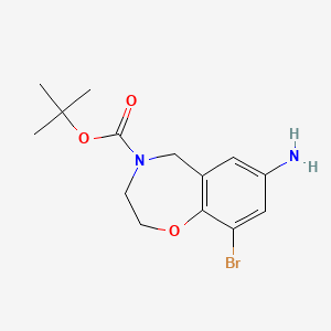 molecular formula C14H19BrN2O3 B2622967 tert-Butyl 7-amino-9-bromo-2,3-dihydrobenzo[f][1,4]oxazepine-4(5H)-carboxylate CAS No. 2193064-36-5