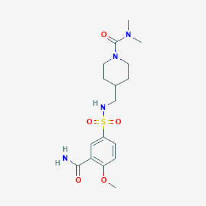 4-((3-carbamoyl-4-methoxyphenylsulfonamido)methyl)-N,N-dimethylpiperidine-1-carboxamide